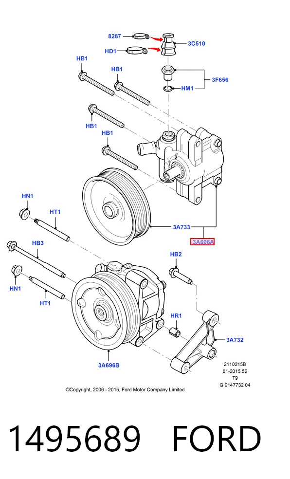 1495689 Ford Насос гідропідсилювача