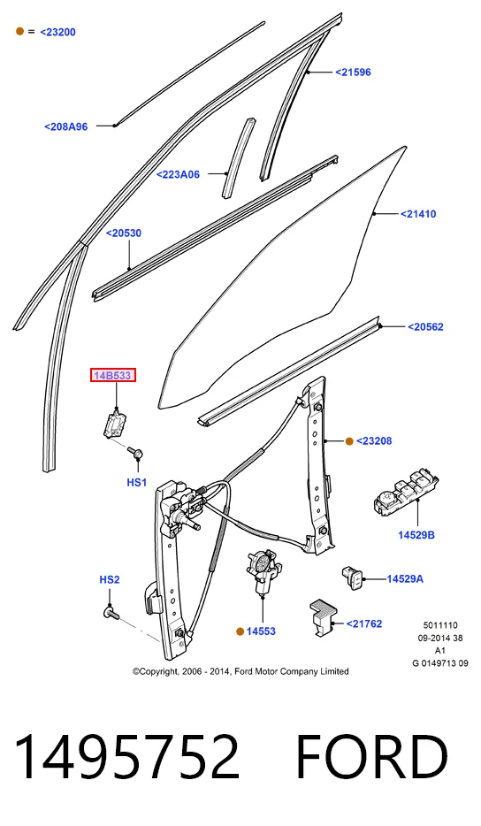 Блок комфорту передніх дверей Ford 7G9T14B533KC ціна, від 19.44 USD