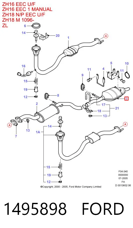 Купити Глушник, задня частина Ford Escort VII GAL, AAL, ABL