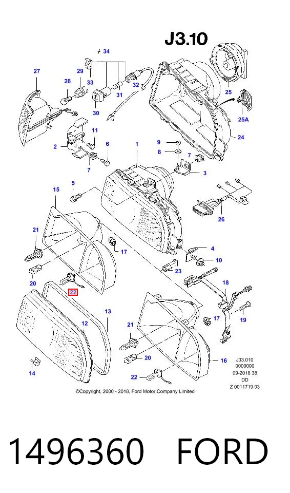 1496360 Ford Лампочка галогенна