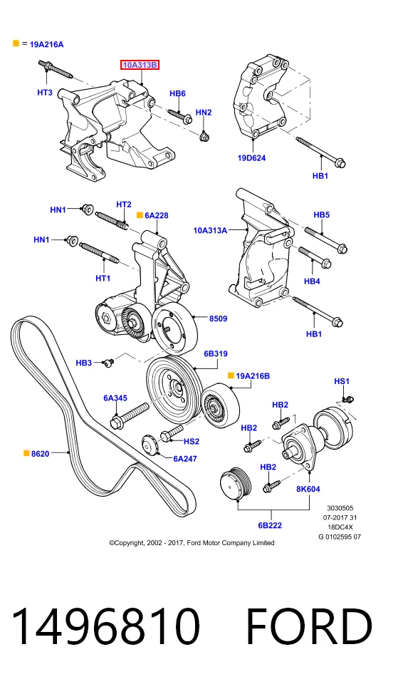 Кронштейн кріплення генератора на Ford Connect TOURNEO PU2