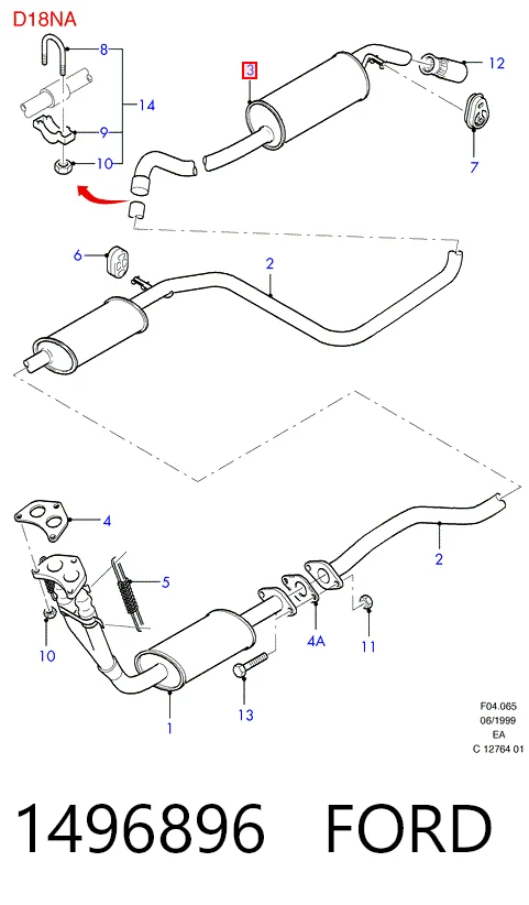 Вихлопна труба Ford Escort V хетчбек (GAL) (1990 - 1992) ціна, від 33.90 USD
