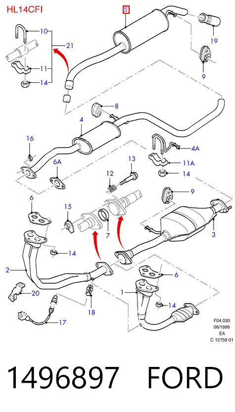 1496897 Ford Глушилка задня