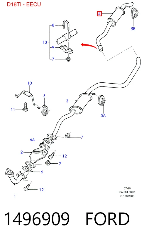 Глушник, задня частина на Ford Escort CLASSIC AAL, ABL