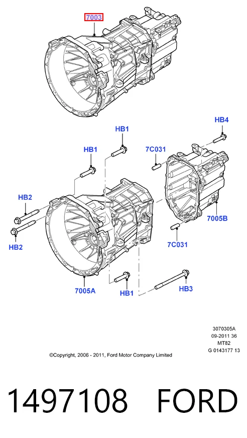 Коробка передач 8C1R7003BE Ford