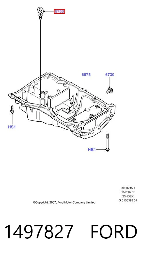 1497827 Ford Покажчик рівня масла