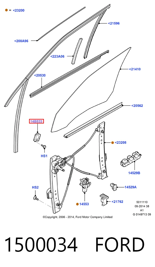 Купити 7G9T14B533KC Ford Блок комфорту передніх дверей