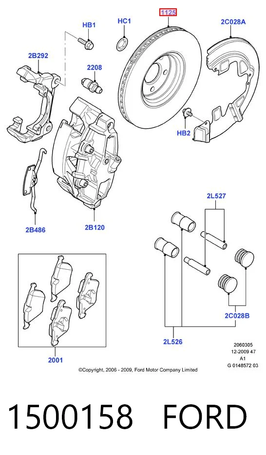 1500158 Ford Гальмо дискове переднє