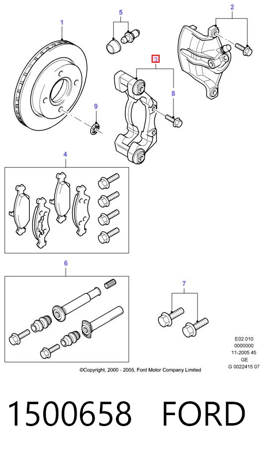 1500658 Ford Скоба гальмівного супорта переднього