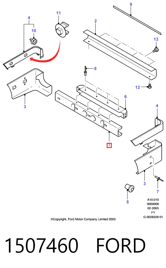 Балка бампера заднього Ford Transit VI фургон (V347/8) (2006 - 2014) ціна, від 19.00 USD