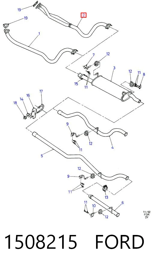 8671015493 Renault (RVI) Труба приймальна (штани) глушника, передня