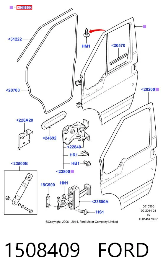 Пасажирські передні двері на Ford Transit VI V347/8