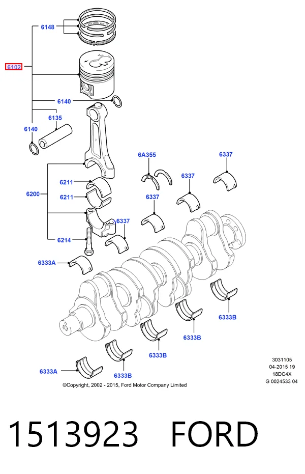 Поршень в зборі Mahle Original 013PI00151000 ціна, від 4302.38 UAH