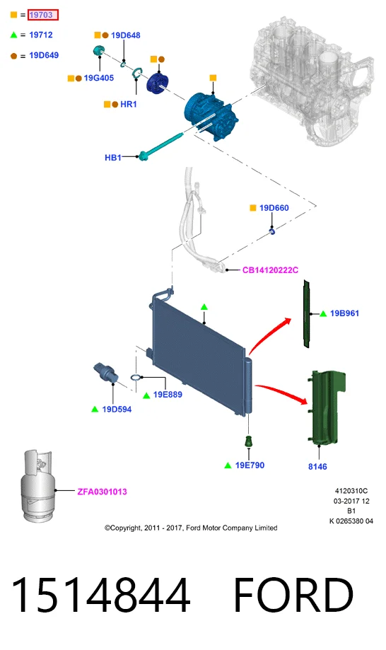 1514844 Ford Компресор холодоагенту