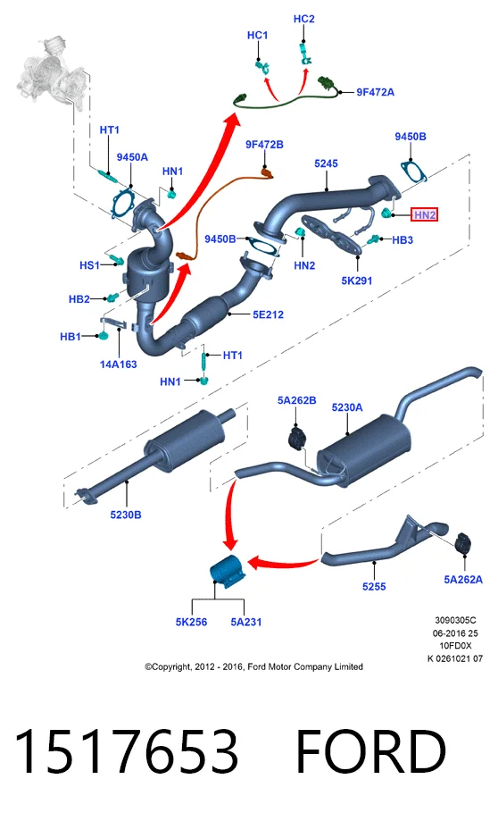 Купити 526801 Peugeot/Citroen Гайка випускного колектора
