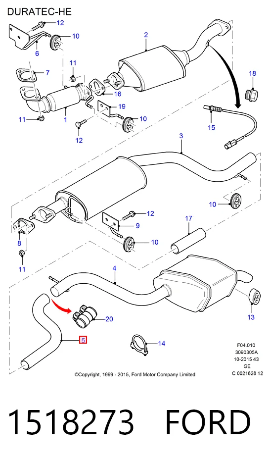 1518273 Ford Вихлоп
