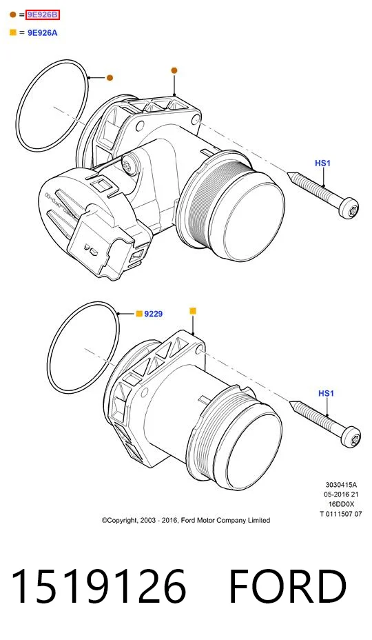 1519126 Ford Дросільна заслінка в зборі