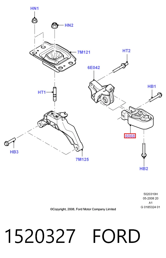 Опора двигуна задня Pro-parts 62432713