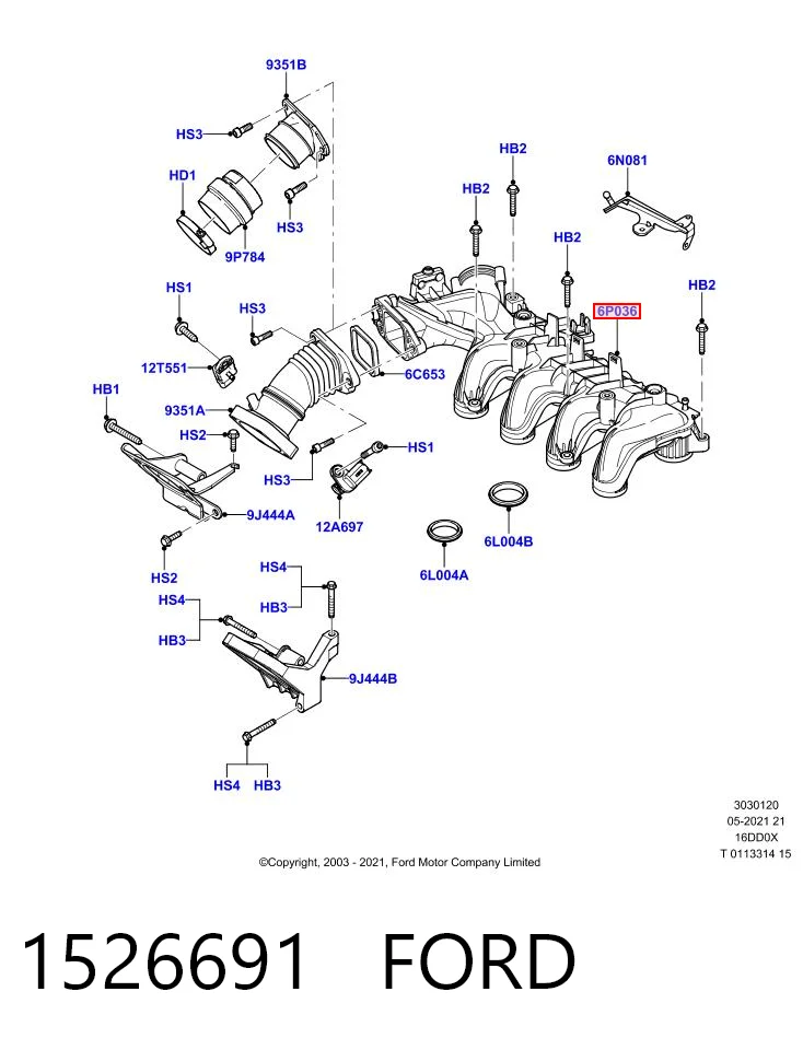 1526691 Ford Колектор впускний