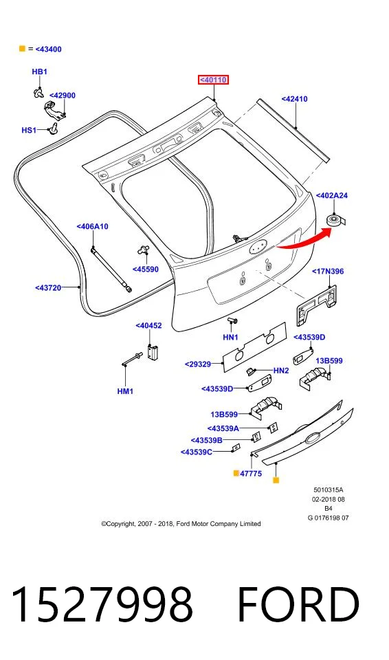 1527998 Ford Треті двері