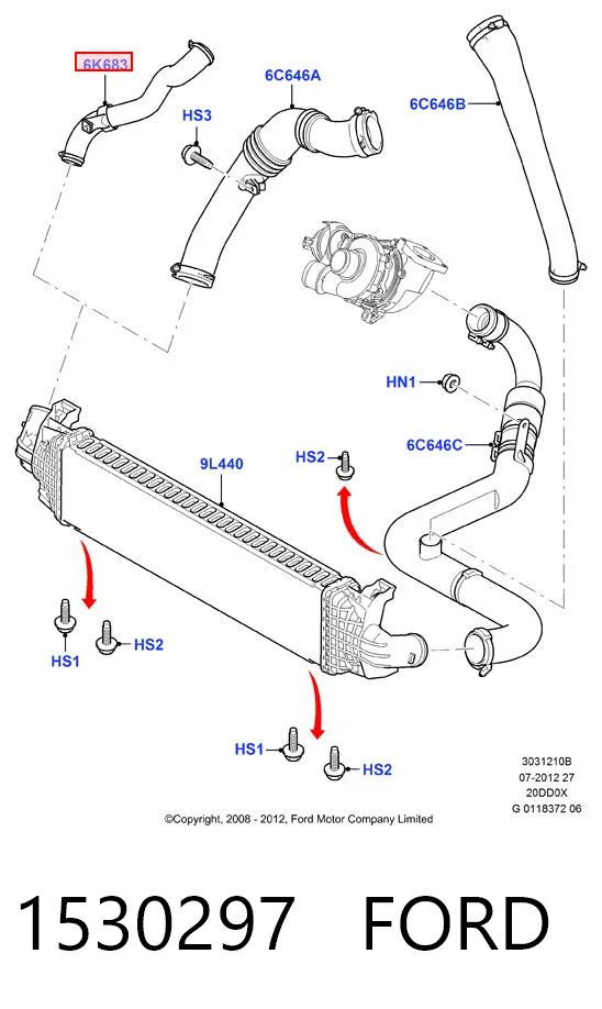 1530297 Ford Трубка, що нагнітається