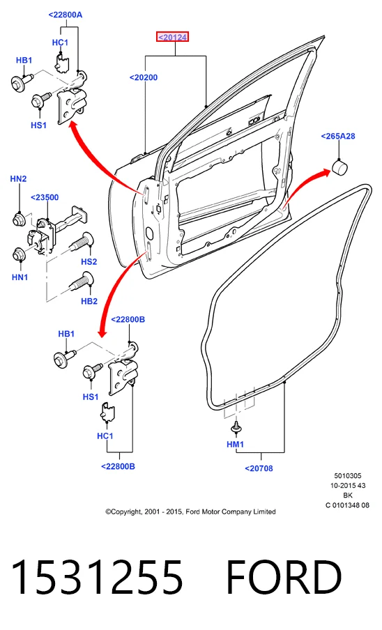 Дверка передня права Ford Fiesta Mk5