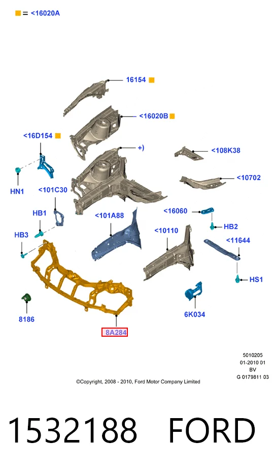 Панель передня Ford Kuga I позашляховик (CBV) (2008 - 2012) ціна, від 123.91 USD