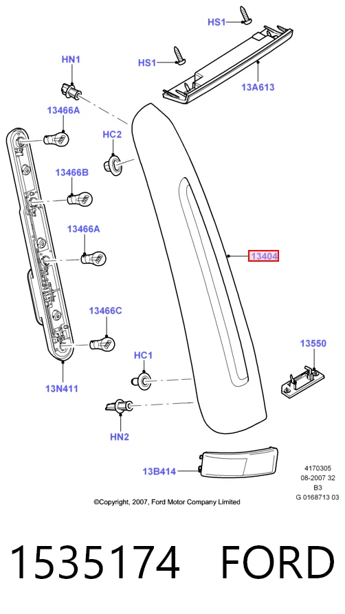 Задня ліва фара на Ford C-Max  CB3