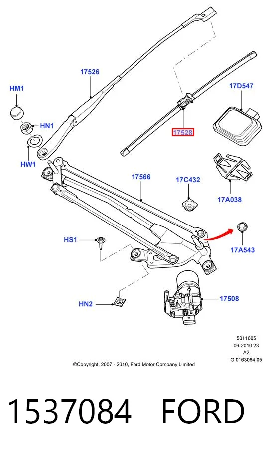 1537084 Ford Склоочисники лобового скла