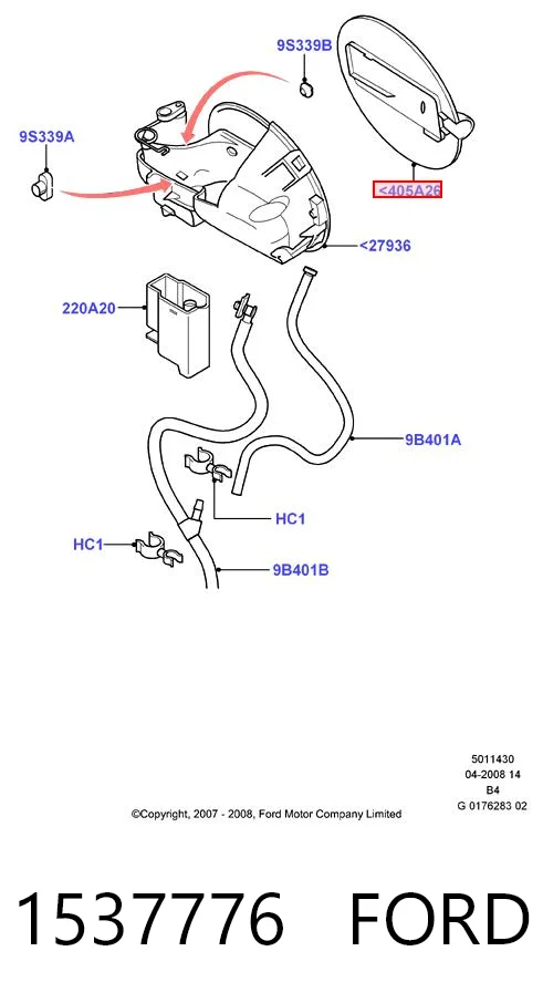 1537776 Ford Дверцята бензобака