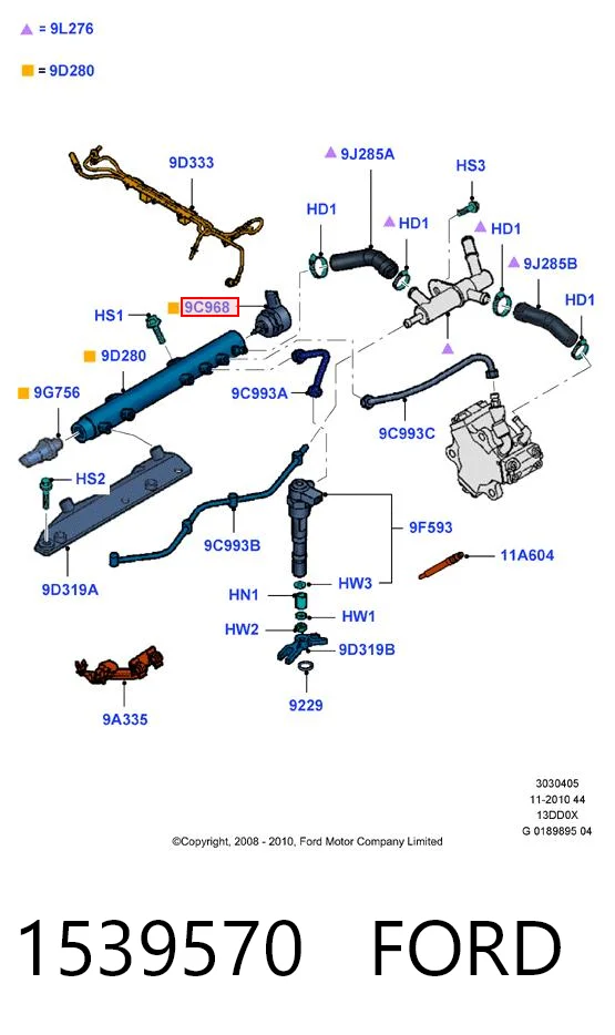 1539570 Ford Регулятор тиску палива