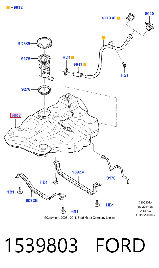 Бак паливний на Ford Mondeo IV CA2