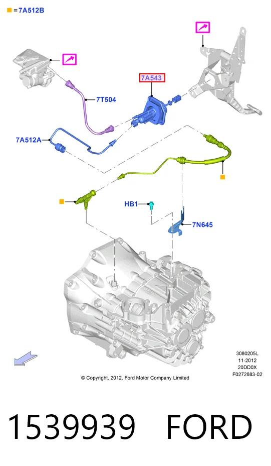 1539939 Ford Циліндр зчеплення, головний