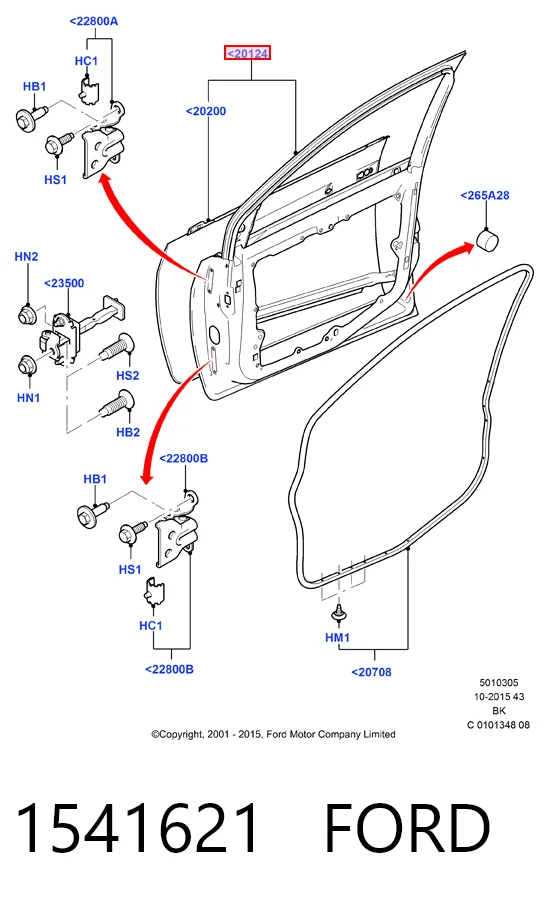 Дверь передня ліва на Ford Fiesta Mk5 JH, JD