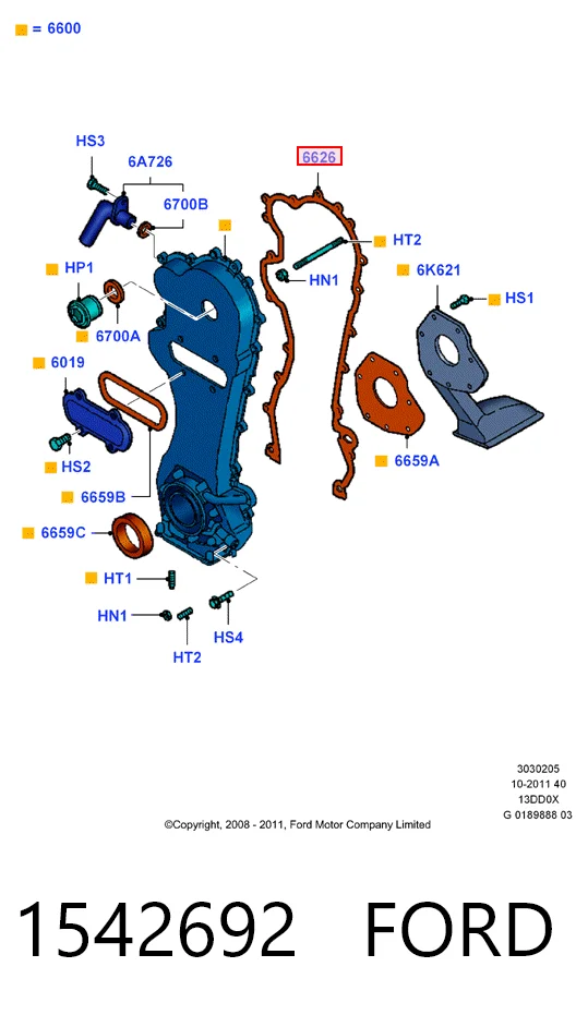 Прокладка передньої кришки двигуна 55281705 Peugeot/Citroen