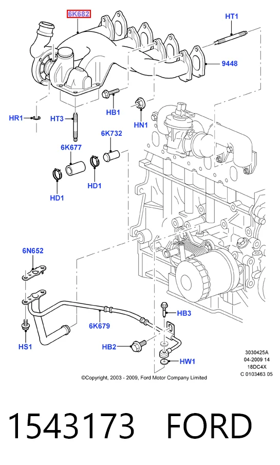 Турбіна Ford Connect фургон (TC7) (2002 - 2013) ціна, від 126.70 USD