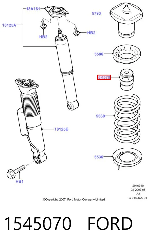 1545070 Ford Буфер заднього амортизатора
