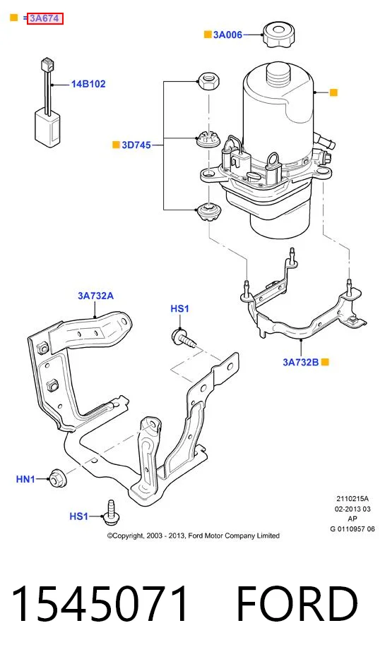 1545071 Ford Насос гідропідсилювача