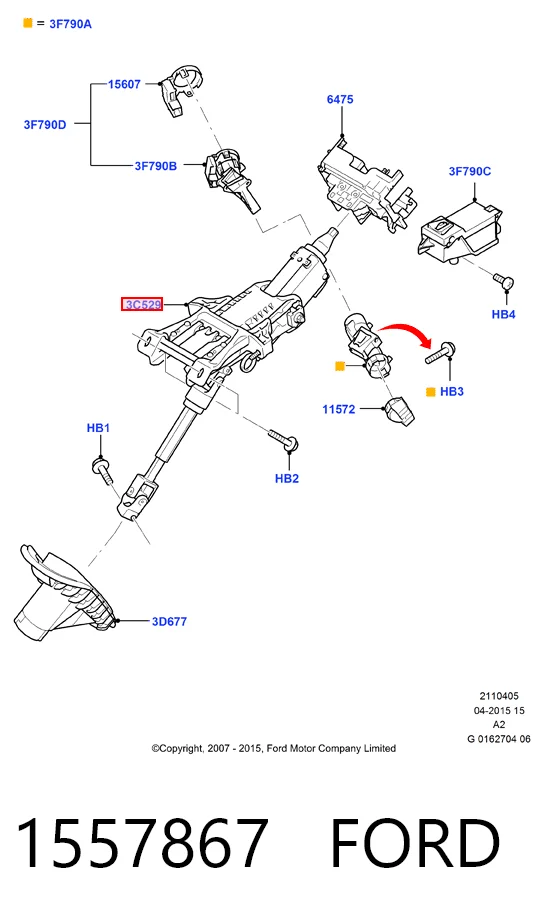 Рульова колонка Ford Mondeo IV хетчбек (CA2) (2007 - 2014) ціна, від 101.36 USD