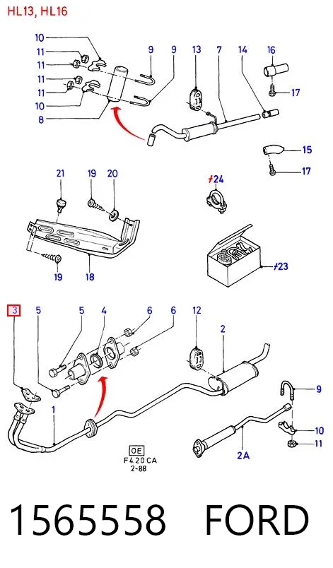 1565558 Ford Прокладка штанів