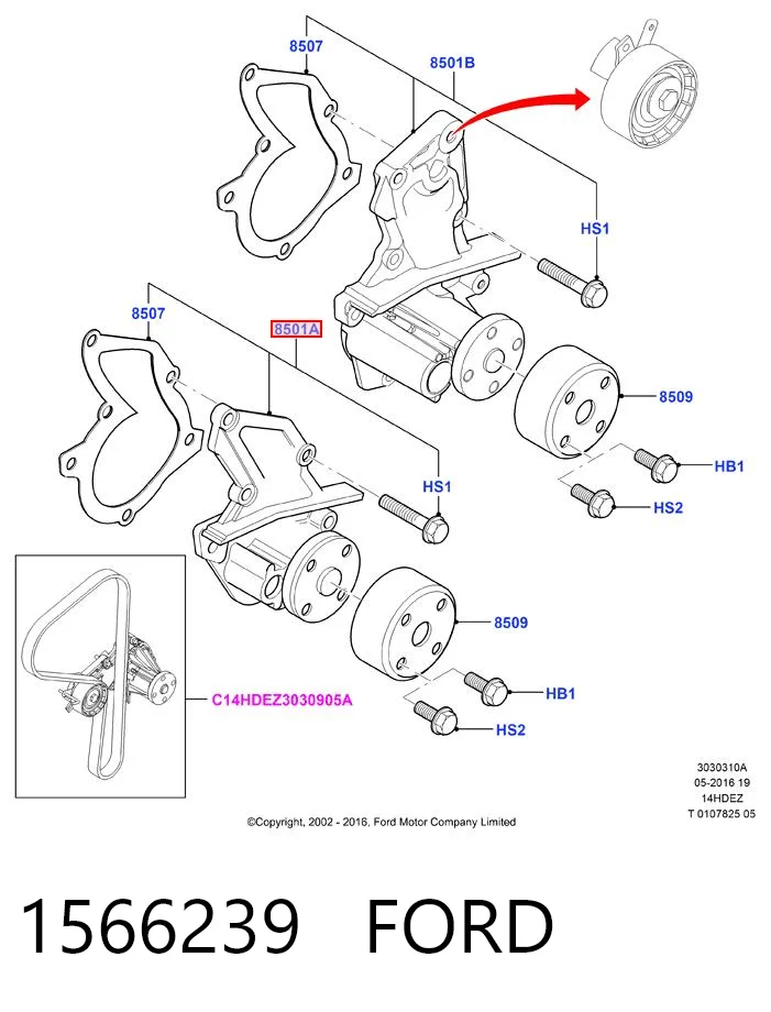 1566239 Ford Насос охолодження