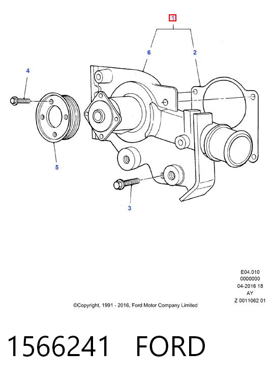 1566241 Ford Насос охолодження