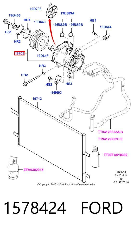 1578424 Ford Компресор холодоагенту