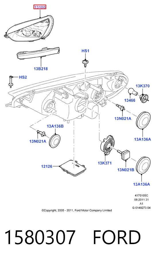 Фари Ford S-Max мінівен (CA1) (2006 - 2014) ціна, від 365.47 USD