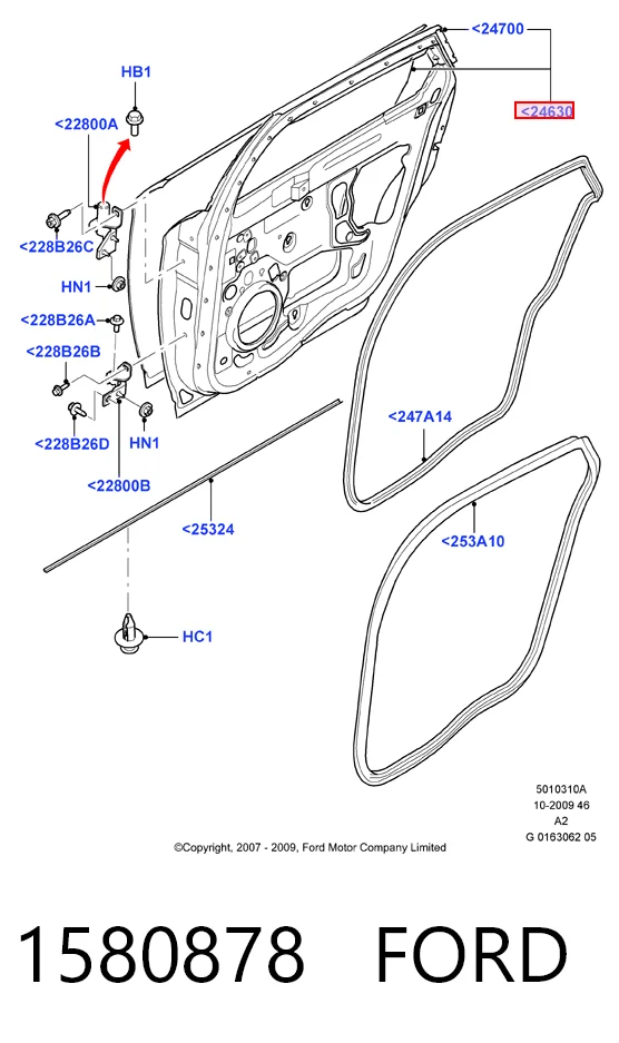 Двері задні, праві Ford Mondeo IV седан (CA2) (2007 - 2014) ціна, від 1.27 USD