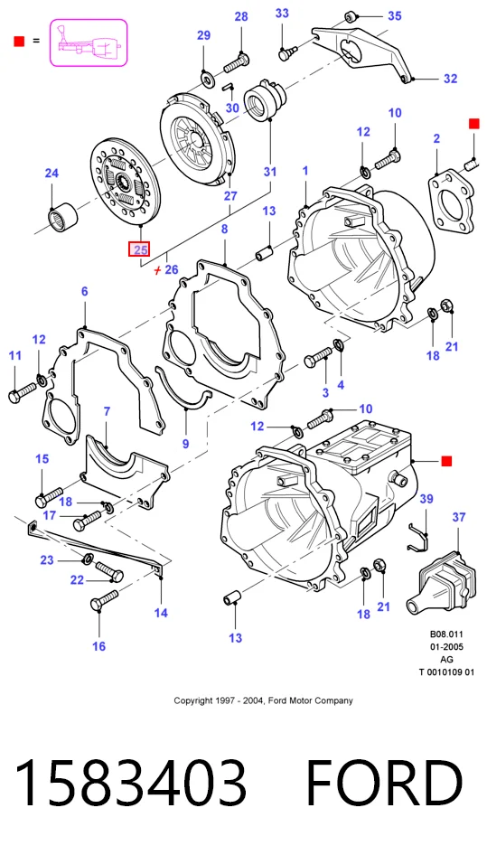 Диск зчеплення ведений Ford Sierra I