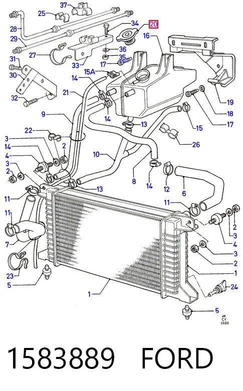  Кришка радіатора Ford Escort 4