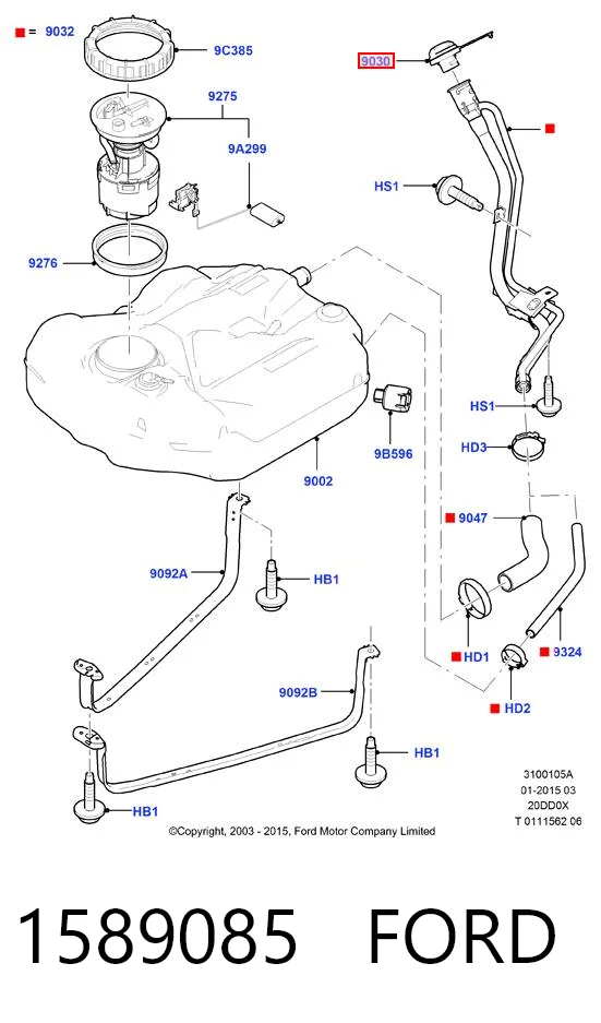 1589085 Ford Кришка / пробка бензобака