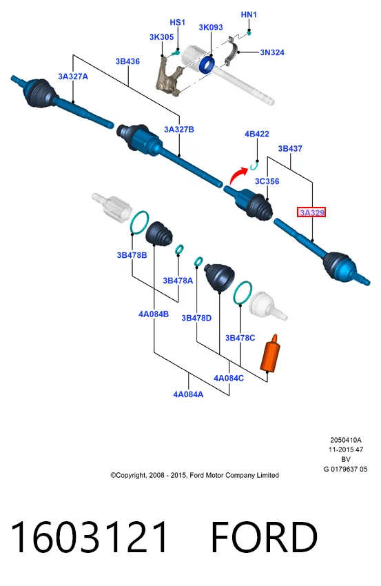 Привід правий Ford 9V4N3A328AA