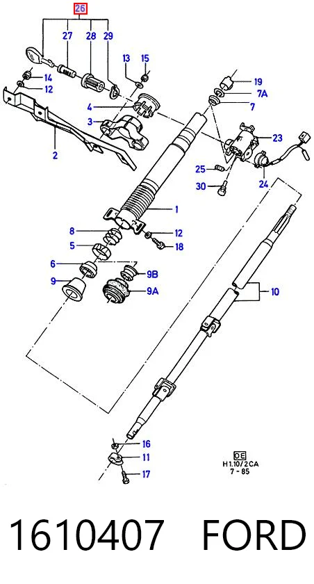 Замок запалювання на Ford Sierra I GBC